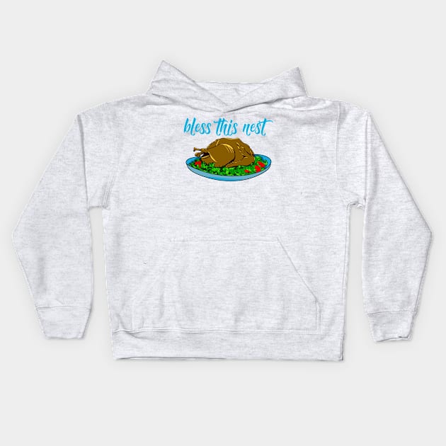 Blessed Thanksgiving Dinner Kids Hoodie by mailboxdisco